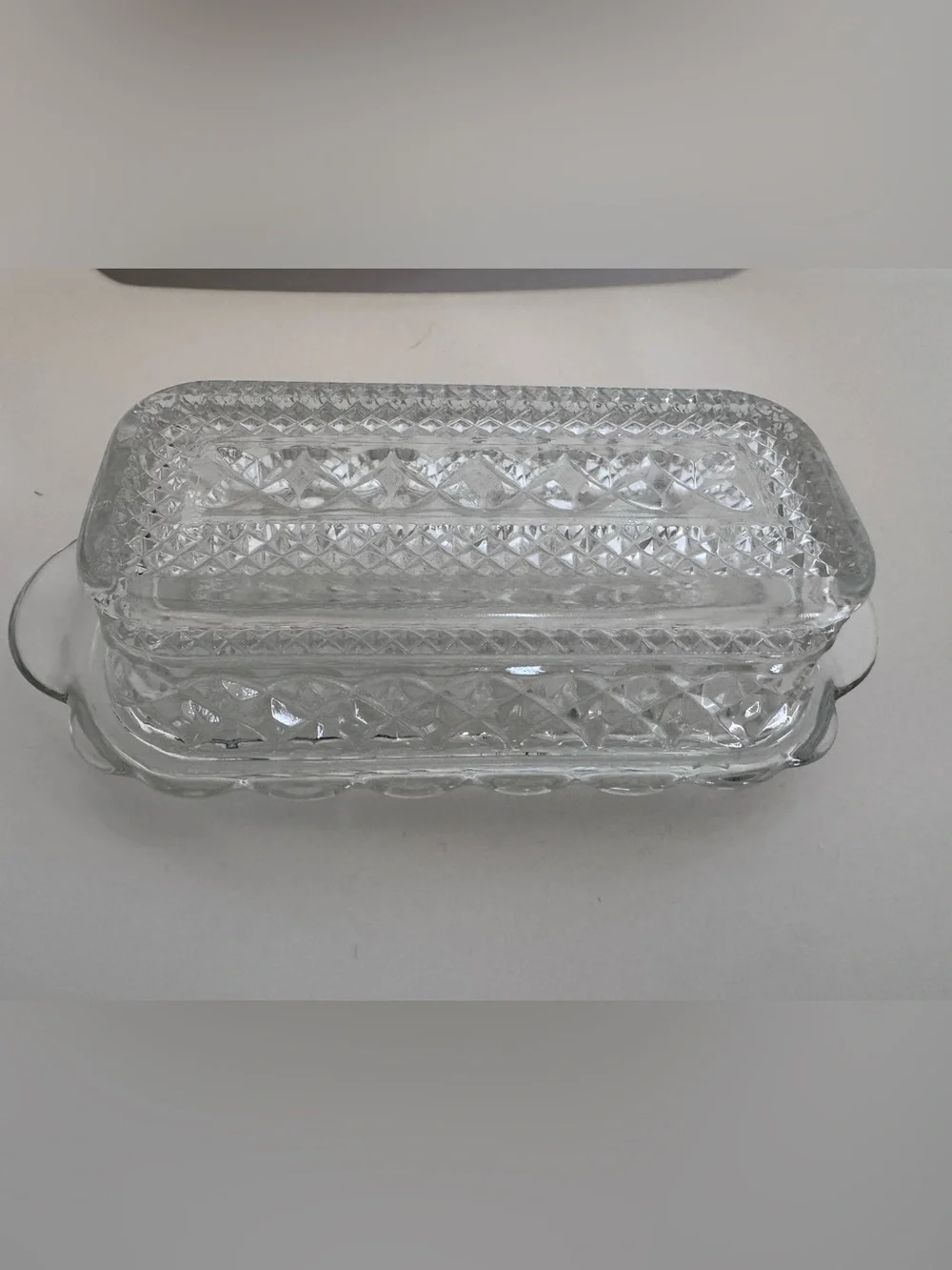 Anchor Hocking Wexford Glass Butter Dish Vintage Cottagecore Farmhouse Decor